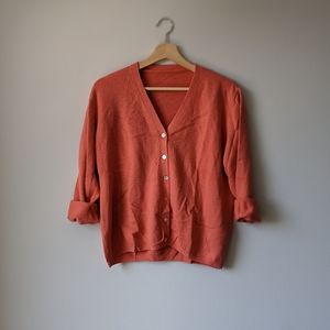 Vintage Coral Cardigan - L